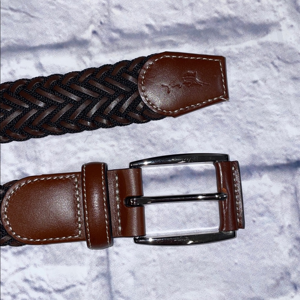 Tommy Bahama Black and Brown Woven Belt. XL - Picture 2 of 5